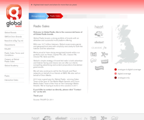 globalradiosales.com: thisisglobal.com - Global Corporate | Radio, Publishing & Talent
Global Radio, the UK's premier radio company and the home of Heart, Capital, Classic FM, LBC, Xfm, Gold and Choice