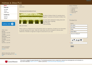 holmes-stice.com: Holmes, Stice & Rayburn PLC, lawyers in Kingsport, TN, Tennessee
KINGSPORT, TN, Tennessee lawyers focusing on, Commercial Law, Corporate, ERISA