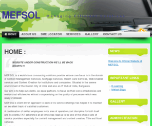 mefsol.com: MEFSOL « Managing Efficient Solutions
Managing Efficient Solutions