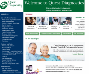 mycare360health.com: Quest Diagnostics Incorporated: The world's leader in diagnostic testing, information, services, blood tests, and lab tests.
The world's leader in diagnostic laboratory testing, information, and services. This includes blood tests, healthcare screening tests, gene-based testing and tests performed during patient treatment.