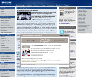 rauen-db.com: Christopher Rauen GmbH - Business Coaching / Coaching-Provider / Coach-Agentur / Coaching-Ausbildung
Christopher Rauen GmbH - the german coaching-provider. We provide e.g. the Coaching-Report - the german knowledge-base for coaching as method for personnel development. Founded by the german psychologist Christopher Rauen. Monthly coaching-newsletter, coach-database and coaching-index - the training-course-database for Germany, Austria and Switzerland. Coaching is a consulting-method for managers.