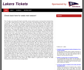 lakersticketsla.com: Lakers Tickets, LA Lakers Tickets, Laker Tickets, Cheap LA Lakers Tickets, LA Lakers Tickets For Sale - Los Angeles Lakers Tickets
Lakers Tickets - The best prices online for LA Lakers tickets. Buy Lakers Tickets, Cheap LA Lakers Tickets, LA Lakers Tickets For Sale here.