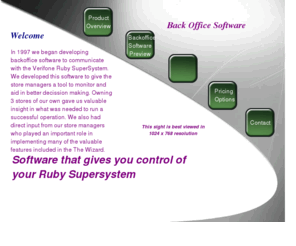 rubywizardsoftware.com: home
Backoffice software created for the Verifone SuperSystem.