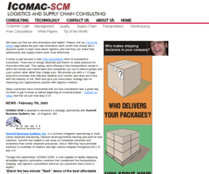 icomac-scm.com: ICOMAC-SCM Logistics and Supply Chain Consulting
A single stop solution for Logistics, Supply Chain and related Information Technolgies consulting 