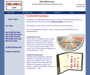 fedspec.net: Federal Standard 595 | Fed-Std-595 Color Specification | Fan Deck | Paint Chips
Federal Standard 595 Fed-Std-595 Color Specification, Fan Decks and Paint Chips for Sale.