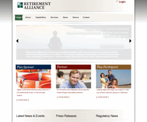 goto401k.com: Retirement Alliance
Retirement Alliance, Inc is a Third Party Administration firm connected to two of the nations largest providers of 401(k) financial services: Charles Schwab & Co., Inc. and Fidelity Investments Brokerage Group. Retirement Alliance, Inc. assists our clients, our plan participants, our employees and their communities to retire with financial security.