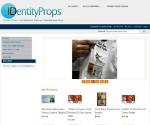 identityprops.com: ID Movie Props TV Series Memorabilia and Custom ID Cards From the Identity Props Store
Identity Props sells plastic id cards movie memorabilia, TV series props, custom id cards and we can print your own designs on PVC cards.