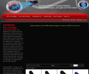 blacklightflashlight.net: ScorpionMaster.com
We at Scorpion Master™ are dedicated to innovating the best products for "Scorpion Solutions". Living in Arizona, we know scorpions and the battle that homeowners have to fight to protect themselves from these poisonous insects. 