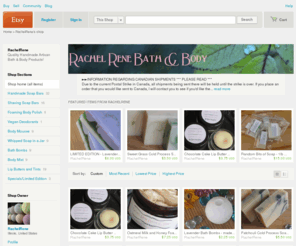 shoprachelrene.com: Handmade Soaps and More  Wholesale Welcome by RachelRene on Etsy
Do you like the new look? I hope you do because over the next few weeks, well be changing all product labels to match the banner style! Orders