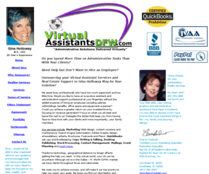 virtualassistantsdfw.com: Virtual Executive Administrative Assistant Services Dallas Ft. Worth
Virtual Executive Administrative Assistant Services available in the Dallas Ft. Worth area by Gina Holloway.