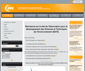 aste.asso.fr: ASTE; sommaire du site
Association pour le développement des Sciences et Techniques de l'Environnement