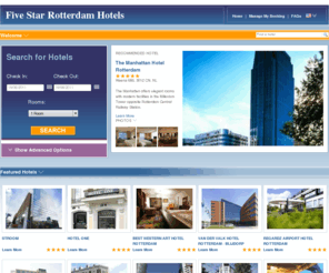 fivestarrotterdamhotels.com: Five Star Rotterdam Hotels - selection of luxury hotels in the port city of Rotterdam
With the largest port in Europe, many people pass through this the second largest Dutch city. Here we profile the five star Rotterdam hotels available to book online.