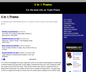 3in1prams.net: 3 In 1 Prams
Looking for 3 in 1 prams? Visit us for baby prams and information about prams.
