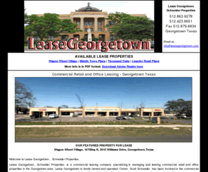 leasegeorgetown.info: Commercial Real Estate for Lease-Georgetown, Texas Retail and Office space Available
Commercial retail office space for lease in Georgetown, Texas Available Lease space in Georgetown, Texas