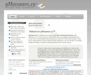 pf-answers.com: Penn Foster Exam Answers (Powered by pfAnswers.us)
http://www.pfanswers.us is your best source for Penn Foster Exam Answers! Purchase all Penn Foster Examintion Answers on pfAnswers.us. pf-Answers.com is powered by pfAnswers.us