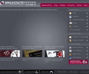 wygaszaczedlafirm.pl: Wygaszacze Ekranu dla firm - Reklamuj firmę poprzez reklamowy wygaszacz
Unikalna promocja Twojej firmy poprzez Wygaszacz Ekranu. Interaktywne wygaszacze ekranu reklamujące firmę z zegarem, kalendarzem, biorytmem, horoskopem,...