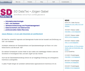 sdd.de: Startseite
SD DataTec - Softwareentwicklung und Projektmanagement