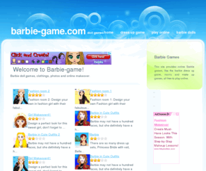 barbie-game.com: Barbie Games - dress up, online game, doll game, room, fashion
Barbie game is the best place to find free online barbie dress up, make up games