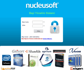 bayibulteni.com: :: NucleuSoft Bayi Yönetim Sistemi :: AVG Türkiye : Outpost Firewall Pro : Outpost Security Sute : Lavasoft Ad-Aware : Shavlik Patch Management : ControlGuard Endpoint Access Management
NucleuSoft IT Solutions is a solution provider in information technologies. Enjoy technology with NucleuSoft..