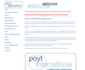 poyt.com: POYT International - Computer Services
POYT International PC Repairs, Upgrades, Purchase Assistance and Web Designs.