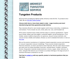 tungsten.com: Tungsten Products, Services, and Technical Support
Tungsten, heavy metal alloy, molybdenum, and tantalum in all forms.  Also providing custom machining of these metals.