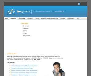 iboportal.com: Quixtar IBO Portal
IBO Systems provides high-impact Quixtar business development tools that empower Quixtar IBOs to effectively communicate their Quixtar business opportunity and the benefits of shopping at quixtar.com to their prospects.