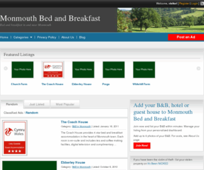 monmouthbedandbreakfast.net: Monmouth Bed and Breakfast
Monmouth is a charming and historic market town with a newly renovated Market House at the top of the main street.  Follow the street downhill and  you will come to the historic town bridge across the River Monnow.