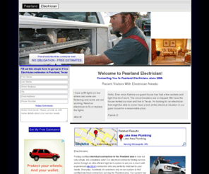 pearlandelectrician.com: Pearland Electrician
Pearland, Texas Electrician Services Welcome to the most advanced 24-hour electrical contractor matching service on the Net!