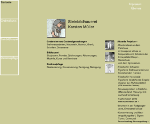 bildhauer-kunst.de: Steinbildhauermeister Karsten Müller Ennepetal NRW: Grabsteine, Grabstein, Denkmalpflege, Restaurierung, Steinmetz, Bildhauer, Skulpturen, Plastiken, Grabmalgestaltung, Kurse, Seminare - Troyh
Denkmalpflege, Restaurierung, Bildhauerei, Grabsteine. Anfertigung von Modellen, Skulpturen und Plastiken. Steinmetz- und Steinbildhauerarbeiten. individuelle Gestaltung von Grabdenkmälern.