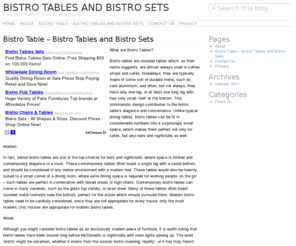 bistrotablesreview.com: Bistro Tables - Bistro Tables and Bistro Sets
Bistro Tables - The Most Useful Information on the Bistro Table, Bistro Sets and Outdoor Bistro Sets!