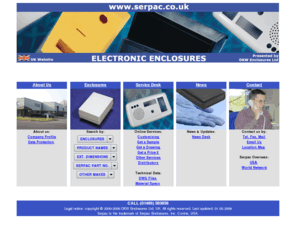 serpac.co.uk: Serpac Electronic Enclosures - Homepage
Serpac manufactures a large range of electronic enclosures. - UK Website