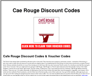 caferouge.org.uk: Cafe Rouge
 cafe rouge discounts and voucher codes