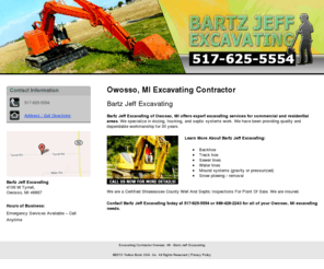 jeffbartzexcavating.com: Excavating Contractor Owosso, MI - Bartz Jeff Excavating
Bartz Jeff Excavating provides expert excavating services to Owosso, MI. Call 517-625-5554 Now For More Details.