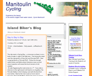 cyclemanitoulin.com: Manitoulin Cycling Blog
Blog page for cycling on Manitoulin Island