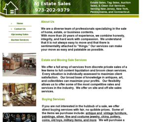 estatesalesnj.com: Estate Sales NJ
Professional Estate Sales, Tag Sales, Auction, & Clean Out Services.  Serving NY,NJ,PA,& CT.