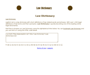lawdict.net: Law Dictionary
Law Dictionary