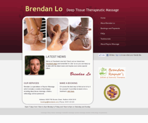 brendanlo.com: Brendan Lo Deep Tissue Therapeutic Massage Therapist Surry Hills & Darlinghurst Sydney
Experienced and qualified Deep Tissue Therapeutic Massage therapist specialising in a combination of deep tissue massage, shiatsu, reflexology and acupressure.