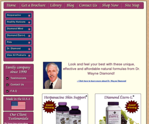 diamondformulas.com: Diamond Herpanacine Associates | Amazing Natural Formulas, Healthy Living, Brain Nutrients, Beautiful Skin, Important Daily Supplements: Herpanacine Skin Support, Diamond Etern L, Diamond Mind, Healthy Horizons
Diamond Herpanacine Associates offering Amazing Natural Formulas for Healthy Living, Brain Nutrients, Beautiful Skin, Important Daily Supplements: Herpanacine Skin Support, Diamond Etern L, Diamond Mind, Healthy Horizons 