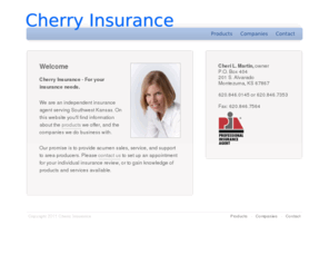 cherryins.com: Cherry Insurance
Cherry Insurance - independent insurance agent serving Southwest Kansas