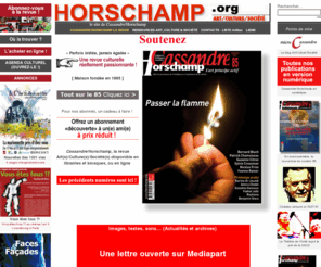 horschamp.org: Cassandre> Horschamp.org Le site ART/CULTURE/SOCIÉTÉ Cassandre/Horschamp, la revue qui s'aventure dans les hors champs de la création artistique
