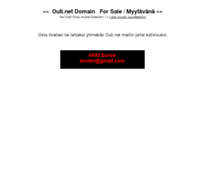 outi.net: Outi For Sale / Myytävänä
