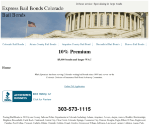 bail.ms: Colorado Bail Bonds Express Bail Bonds Colorado
Posting Bail Bonds in All City and County Jails in Colorado. Serving Adams,Arapahoe,Aurora,Broomfield Centennial,Denver,Douglas,Jefferson
