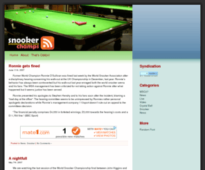 snooker-champs.com: World Snooker Championship 2007
Snooker World Championship 2007