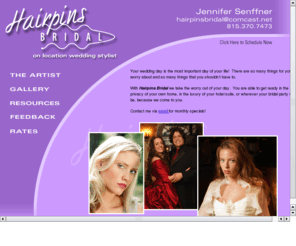 hairpinsbridal.com: Welcome to Hairpins Bridal
HairpinsBridal, Chicagoland On Location Wedding Hair Stylist