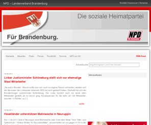 npd-brandenburg.de: NPD - Landesverband Brandenburg
Weltnetzseite des Landesverband Brandenburg der Nationaldemokratischen Partei Deutschlands