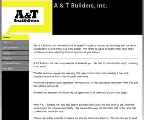 aandtbuildersinc.net: Home
We are a new home construction company in west virginia, also specializing in remodeling.  We offer custom home buildng and design build services.  Located in Beckley, Raleigh County.