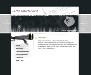 leffieentertainment.com: Home
Sharing my work and passion for music.