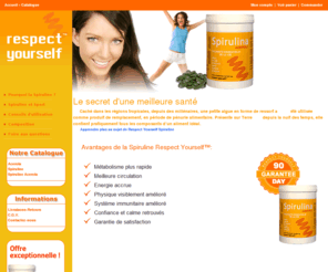 spiruline-discount.com: Boutique en ligne Spiruline Pure, Spiruline Acerola et Spirulina - Respect Yourself
Pour acheter de la Spiruline, faites confiance à Respect Yourself, boutique en ligne spécialisée dans l'achat de ce produit tonifiant qui a fait ses preuves. Découvrez également sur nos boutiques en ligne les bienfaits de la spiruline au niveau des muscles, du tonus et du bien être, de la circulation du sang, du métabolisme et du système immunitaire, ainsi que la composition détaillée des produits vendus dans nos magasins.