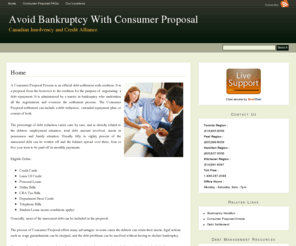 avoidbankruptcysolutions.com: Consumer Proposals Ontario | Consumer Proposal Toronto
Consumer Proposals Ontario: Avoid Bankruptcy With This Affordable Debt Settlement Program! Reduce or Eliminate Your Debts...