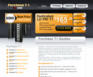 purchase-t1.com: Purchase T1
Purchase T1 from Purchase-T1.com. Over 50 carrier rates to choose from. Find your best rate and purchase T1 at wholesale pricing.